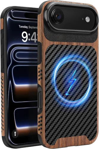 Miniatura 30 de Funda magnética ZZDZZ compatible con iPhone 14 Plus [Compatible con Magsafe] Diseño de cuero premium TPU híbrido a prueba de golpes (Negro)
