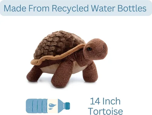 Miniatura 6 de The Petting Zoo Peluche de tortuga, regalos para niños, animales salvajes del zoológico Onez, juguete de peluche de tortuga de 14 pulgadas