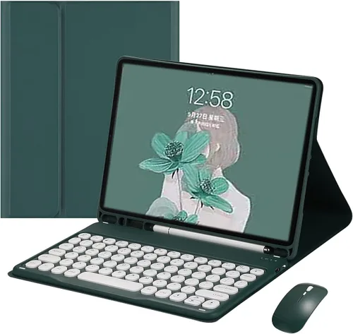 Miniatura 12 de Funda con Teclado y Ratón YEEHi para iPad Air de 11 Pulgadas M3/M2, iPad Air de 5ª/4ª Generación de 10.9" con Ratón, Teclado Desmontable Redondo