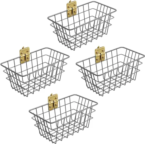 Miniatura 9 de E-Track, cesta de alambre de montaje en pared atornillada, con opción de atornillado, cubo de almacenamiento portátil súper fácil de organizar