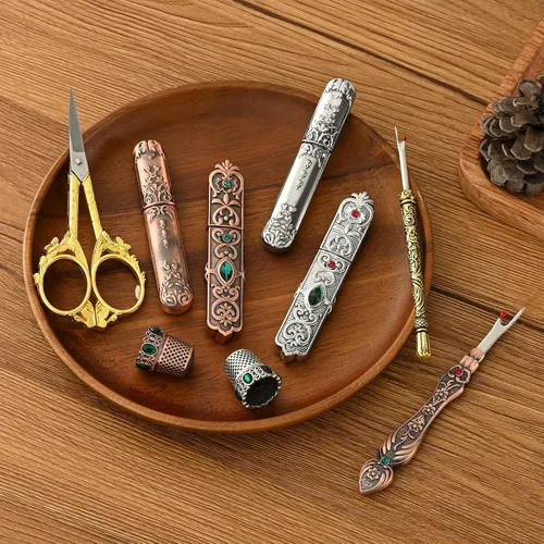 Miniatura 7 de Herramienta de extracción de hilo de costura, herramienta de extracción de puntadas ergonómicas europeas vintage para costura, manualidades