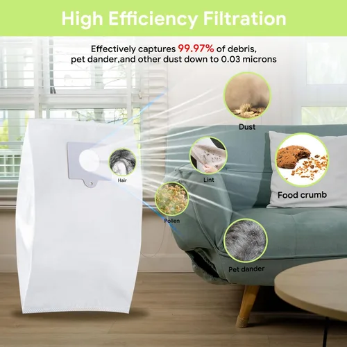 Miniatura 2 de Puredaisy - Bolsas de repuesto para aspiradoras Kenmore - Paquete de 6 bolsas - Compatible con las series tipo C/Q 5055, 50555, 50557, 50558 y tipo