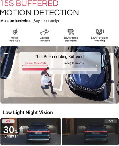 Miniatura 6 de Vantrue Cámara frontal E1 Pro 4K Mini Dash Cam frontal, STARVIS 2 PlatePix HDR visión nocturna para automóvil, GPS WiFi 5G integrado, pantalla IPS