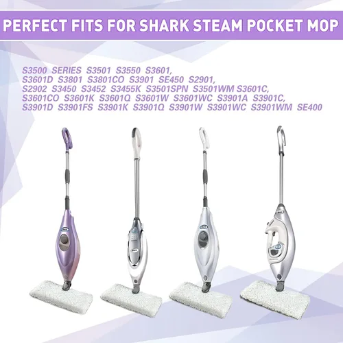 Miniatura 4 de Tidy Monster Almohadillas de repuesto para trapeador de vapor Shark, paquete de 4 almohadillas de vapor compatibles con Shark S3500 Series, S3501