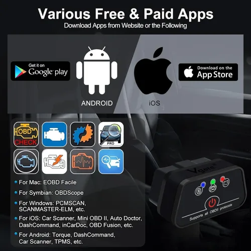 Miniatura 5 de iCar2 OBD2 Bluetooth Adaptador Escáner Diagnóstico para iOS y Android: Herramienta de Diagnóstico Auto-Conecta Borra Código de Error Datos en Vivo