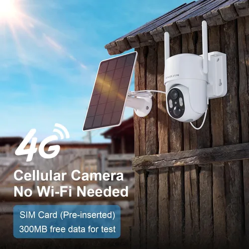 Miniatura 2 de No hay cámara de seguridad WIFI, no necesita Internet, cámara de seguridad celular 4G LTE inalámbrica para exteriores, cámara solar para seguridad
