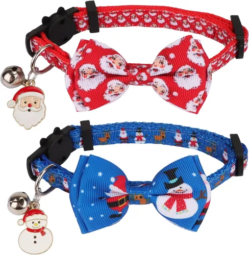 Miniatura 8 de ADOGGYGO Collares de gato de Halloween con campana de lazo, collar de moño para gatito, tela de araña, calavera, collares de Halloween para niñas