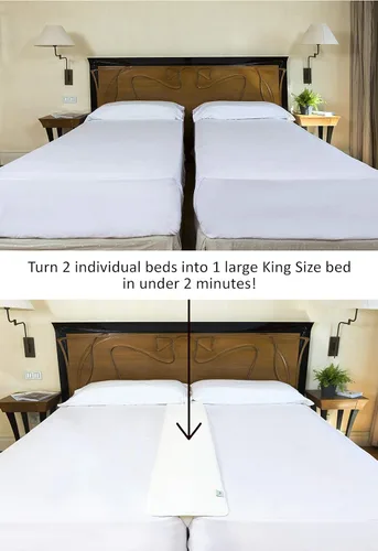 Miniatura 3 de Insieme 12 x 77 pulgadas Puente de cama Twin a King - Relleno de huecos para cama dividida King - Tela hipoalergénica - Blanco, delgado y sin