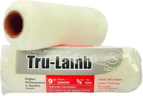 Miniatura 6 de Tru-Lamb - Rodillo de pintura profesional de piel de cordero 100% natural (9 x 3/4 pulgadas, paquete de 3)