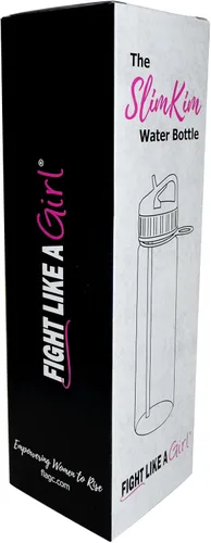 Miniatura 4 de Fight Like a Girl Hybrid SlimKim - Botella de agua motivacional de 30 onzas con marcador de tiempo y popote para concientización sobre el cáncer