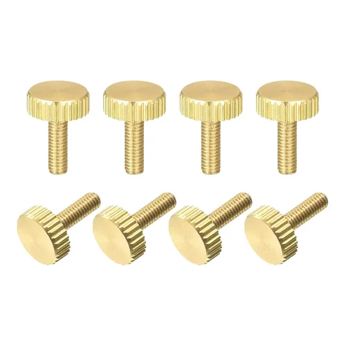 uxcell Tornillos moleteados para pulgar, pernos planos de latón M3x10mm, sujetadores para PC, electrónicos, mecánicos, 8 unidades