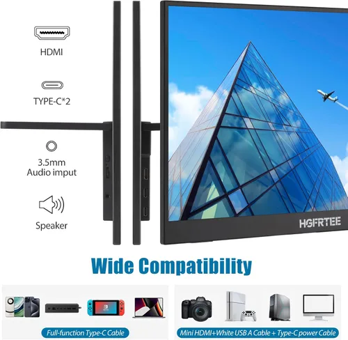 Miniatura 8 de Monitor Portátil Táctil de 14", 1920x1200 60Hz USB-C y Pantalla Externa FHD con Pantalla Táctil para Laptop/Mac/Juegos/Oficina, Monitor de Viaje