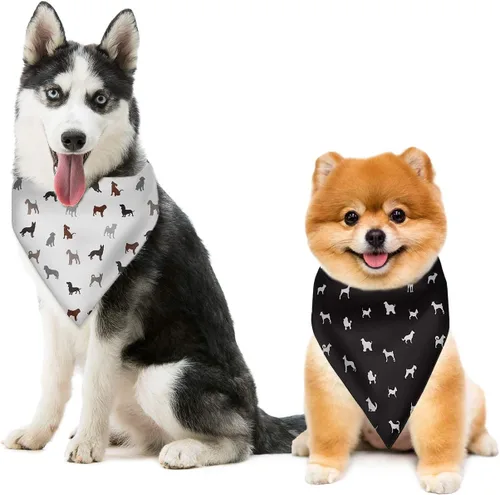 Miniatura 3 de Howilath Pañuelo de perro de hongos abstractos de dibujos animados arco iris, bufanda triangular de algodón para perros para mascotas, cachorros