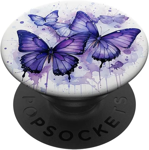 mariposa estética púrpura mariposas naturaleza azul PopSockets PopGrip intercambiable