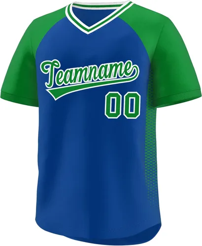 Miniatura 33 de Camiseta de béisbol personalizada con cuello en V para hombres, mujeres y jóvenes, camisetas de béisbol personalizadas con costuras o estampadas