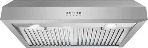 COSMO UC30 Campana extractora con conductos debajo del gabinete de 29.5 pulgadas, ventilación sobre la estufa, ventilador de 3 velocidades, filtros