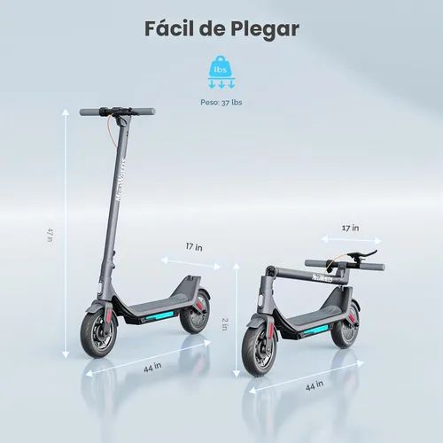 Miniatura 8 de MEGAWHEELS Electric Scooter,Electric Scooter Adults Teens,10in Pneumatic Tires,350/500/600W Motor,19/31 Miles Range,15.5mph E Scooter with Smart APP