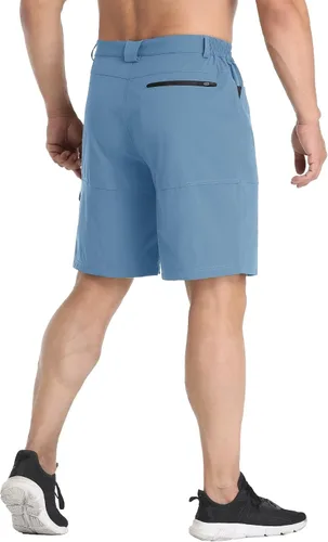 Miniatura 2 de MAGCOMSEN Pantalones cortos de senderismo de secado rápido para hombre, pantalones cortos de trabajo con 5 bolsillos, pantalones cortos de viaje