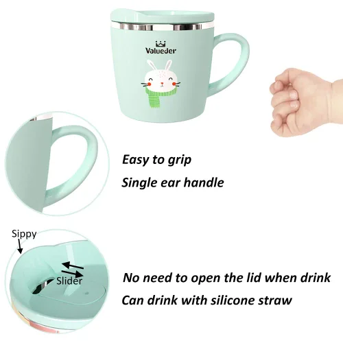 Miniatura 5 de Tazas Vasos para Bebés y Niños Pequeños Taza con Boquilla de Aprendizaje Entrenadora para Leche Café Chocolate Caliente Taza Entrenadora con Pajita