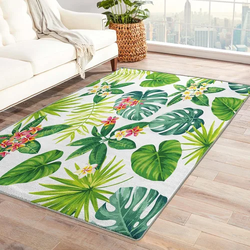 Miniatura 8 de Alfombra de 2 x 3 pies, alfombras de mariposa para entrada, sala de estar, dormitorio, alfombra de área pequeña con flores tropicales y decoración