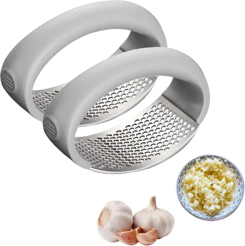 Miniatura 8 de Balancín de prensa de ajo 2026, portátil, manual de acero inoxidable, trituradora de ajo con tambor de pelado de ajo para utensilios de cocina