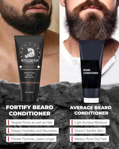 Miniatura 5 de Bossman Fortify - Acondicionador intenso para barba para hombres (aroma de diligencia), hidrata, repone y protege con ingredientes naturales