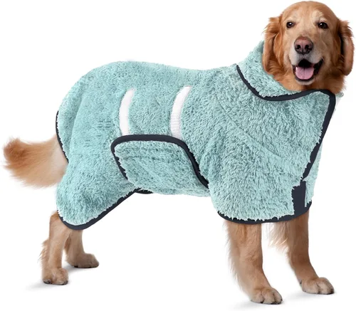 Miniatura 34 de Bienbee Bata de baño para perro, de secado rápido, súper absorbentes, para perros pequeños, medianos y grandes, abrigo de secado para después