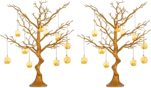 Miniatura 17 de NUPTIO Árbol Artificial Negro de Halloween: 22.8 pulgadas de Alto Exhibidor de Ornamentos Navideños Árboles Falsos Manzanita Ramas Decorativas