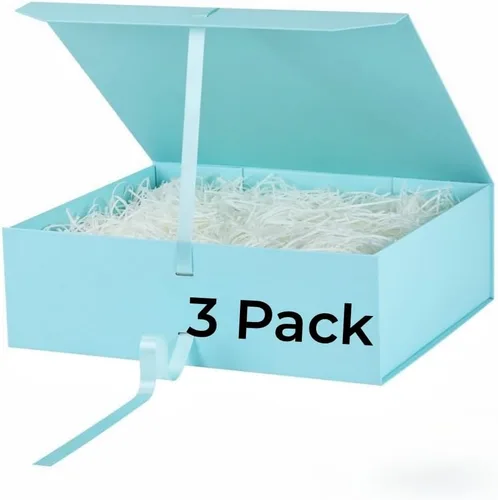 Miniatura 46 de GoooodGift Caja de regalo grande azul, 1 paquete de 13.5 x 11 x 5.3 pulgadas, caja de regalo de lujo para regalos con tapa de cierre magnético