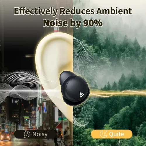Miniatura 6 de Kinglucky Auriculares para dormir de lado, auriculares invisibles, auriculares para dormir, auriculares inalámbricos en el oído, cancelación
