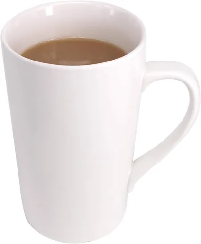 Miniatura 8 de Paquete de 2 tazas de café de 16 onzas, taza de cerámica blanca pura, simple, grande, alta, de cerámica, para té con leche, taza de café con asa