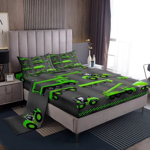 Miniatura 35 de Juego de sábanas para cama de coche de bomberos, juego de sábanas de coche de policía con bolsillo profundo, sábana bajera ajustable para decoración