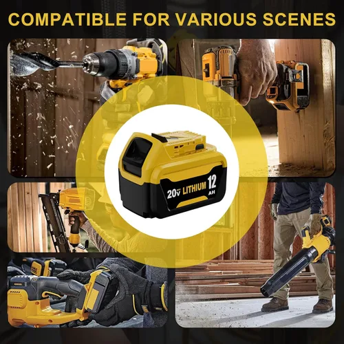 Miniatura 7 de 2 Pack 12.0Ah Extended Runtime Lithium Battery Replacement for Dewalt 20V Max Battery Compatible with Dewalt 20 Volt Battery DCB206 DCB207 DCB204
