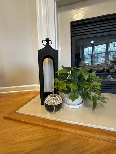 Miniatura 3 de Garden & Home - Maceta de cerámica para interiores de 8 pulgadas color blanco mate con un platillo adjunto y agujero de drenaje. Maceta perfecta