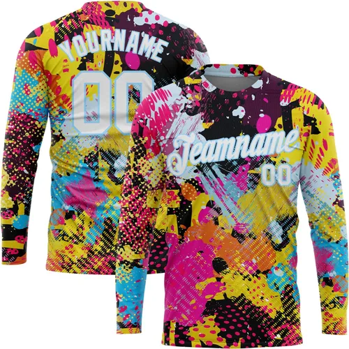 Miniatura 50 de Camisetas de manga larga para hombre, diseño de hip hop, estampado gráfico, informal, manga larga, graffiti, teñido anudado, camiseta