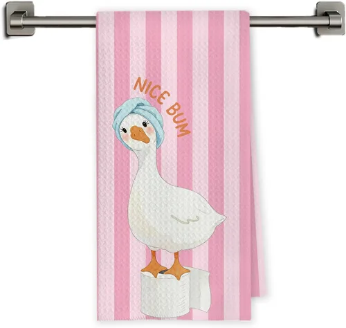 Miniatura 19 de Chicimln - Divertidas toallas de mano de goma para baño, estilo bohemio, para bañera, pato amarillo, toallas de mano decorativas para niños y niñas