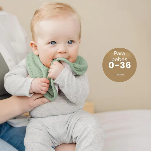 Miniatura 5 de Konssy - Paquete de 10 baberos de muselina para bebé, baberos de bandana de algodón suave para babeo y dentición, colores sólidos unisex para niños