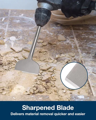 Miniatura 3 de SDS Plus cincel, Firecore - Brocas de eliminación de azulejos de 4 x 11 pulgadas para taladro de martillo giratorio SDS Plus, pala de acero
