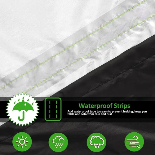 Miniatura 4 de Funda redonda para mesa de exterior de 74 pulgadas, funda impermeable para muebles de patio, resistente 420D, juego de fundas para mesa de comedor