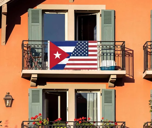 Miniatura 3 de Bandera de Cuba de Estados Unidos de 3 x 5 pies, gran pancarta cubana de América 150D para exteriores, impresión de doble cara, decoración americana