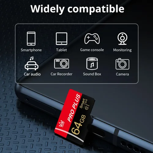Miniatura 3 de Paquete de 5 tarjetas TF de 64 GB con adaptador, tarjeta de memoria de alta velocidad, UHS-I C10 A1 tarjeta TF para tablet/teléfono 64GB-5 Pack
