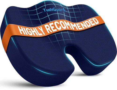 Miniatura 11 de Cojín de asiento TushGuard para silla de oficina de espuma viscoelástica antideslizante para la espalda, almohada de alivio para silla, almohada