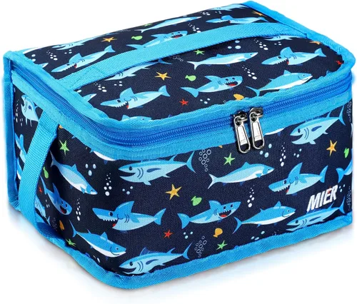 Miniatura 14 de MIER Lonchera pequeña para niños y adultos, compacta con aislamiento, mini hielera térmica portátil para viajes de trabajo, escuela, color azul Azul