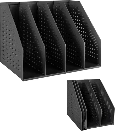 Miniatura 12 de SAYEEC 1 pieza Organizador de archivos de revistas plegable de plástico con organizador de carpetas vertical para escritorio, organizador
