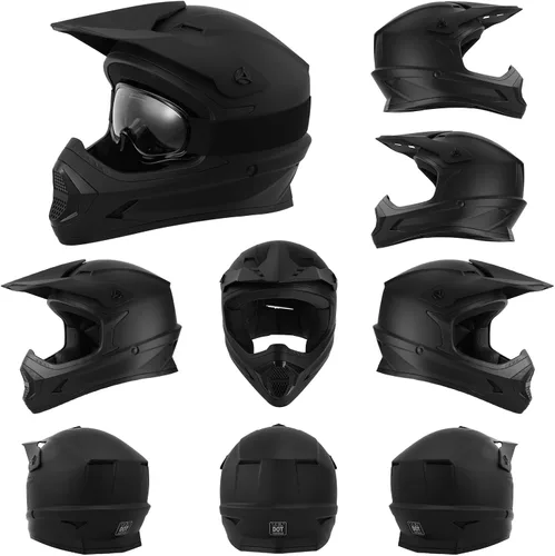 Miniatura 3 de TCMT Casco de motocross para jóvenes, certificado por DOT, casco de motocross ATV de cara completa para niños con gafas, guantes y bolsa para casco