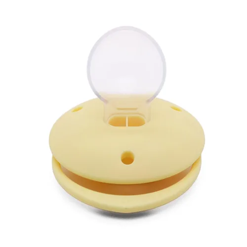Miniatura 6 de Bonito chupete de tamaño adulto: Big Shield Paci para la ansiedad con clips Paci, pezón grande de silicona suave para dormir Amarillo