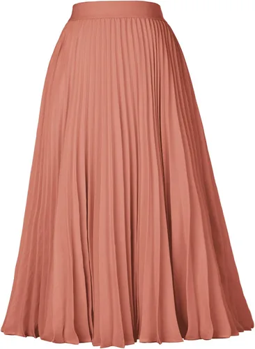 Miniatura 107 de GRACE KARIN - Falda plisada de gasa para mujer, con cintura alta y elástica, vuelo, corte acampanado y longitud por debajo de la rodilla