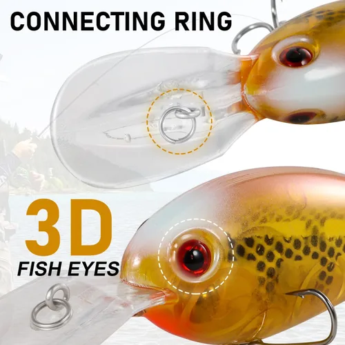 Miniatura 6 de Fishing Lures Shallow Deep Diving Swimbait Crankbait Fishing Wobble Multi Jointed Hard Baits for Bass Trout Freshwater and Saltwater