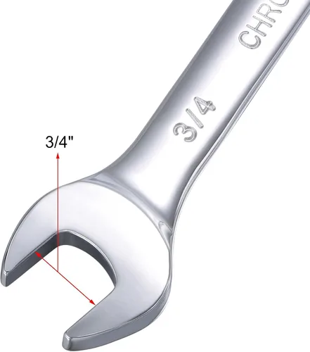 Miniatura 4 de uxcell Llave combinada de carraca de 3/4 de pulgada SAE, 72 dientes, 12 puntos, llave combinada de carraca de extremo cuadrado, herramientas