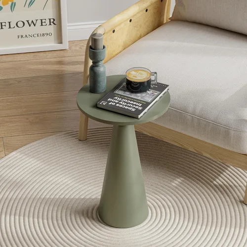 Miniatura 9 de COZAYH Mesa auxiliar pequeña con pedestal de granja, mesa redonda de Martini, soporte de madera para plantas, mesa rústica para bebidas